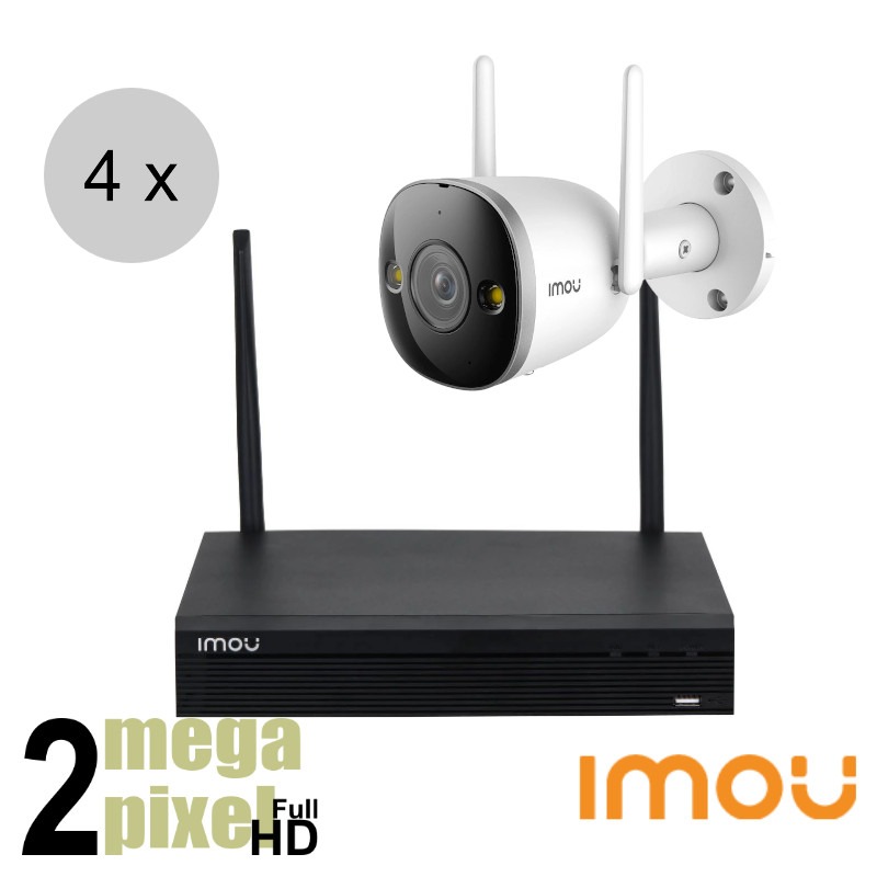 Imou Full HD wifi camerasysteem - 2.8mm - 30m - 4x bullet camera - wis42i1