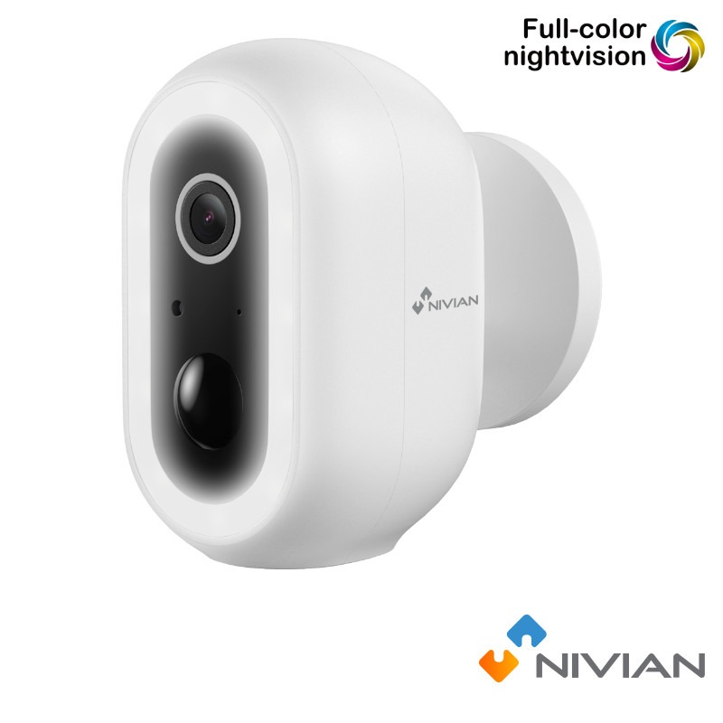 Nivian 3MP wifi camera - 10m - 4mm - Smart Home - Accu - Full Color - 04-BAT