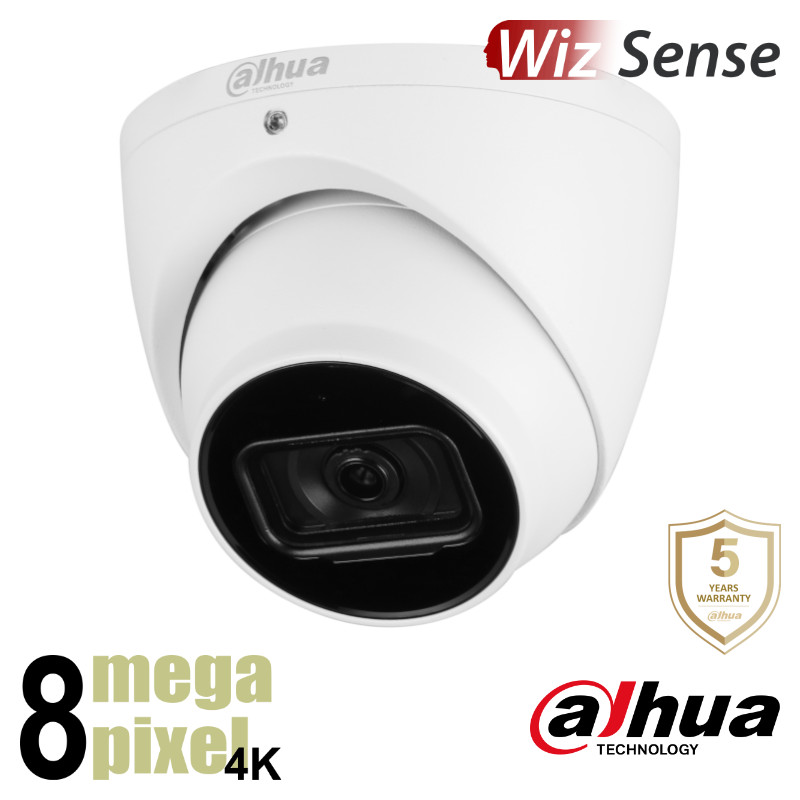 Dahua 4K IP dome - WizSense - Starlight - 2.8mm lens - SMD - SD-kaart slot - Microfoon - HDW3841EM-S