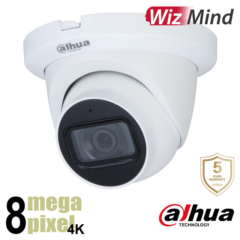 Dahua 4K IP dome - 50m - 2.8mm - Starlight - WizMind - HDW5842TM-SE