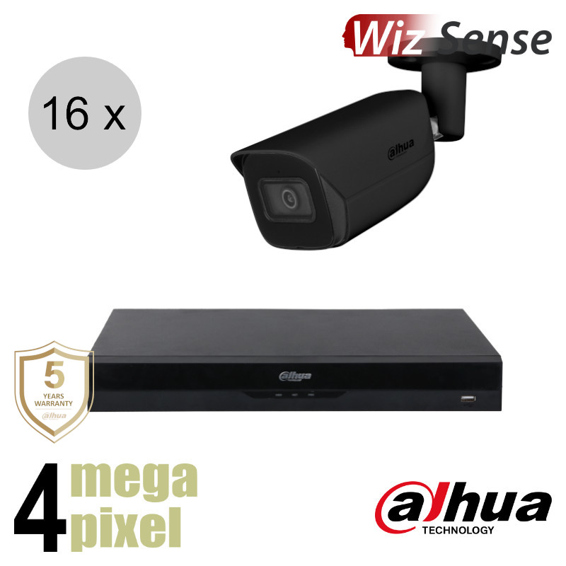 Dahua 4MP IP cameraset - WizSense - 16 bullet camera's - starlight - audio - 2.8mm - 50m - ips164db2