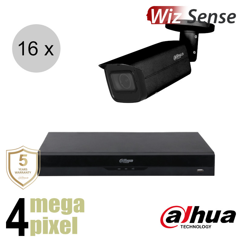 Dahua 4MP IP cameraset - WizSense - 16 bullet camera's - motorzoom - starlight - 60m - ips164dbm2