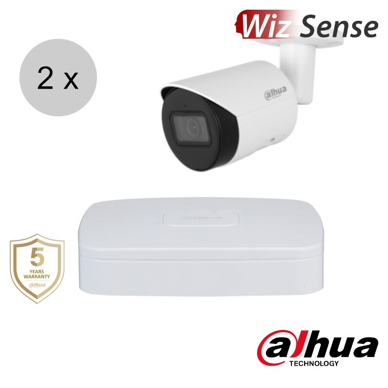 Dahua Full HD IP cameraset - WizSense - 2 bullet camera's - starlight - audio - 2.8mm - 30m - ips22db1