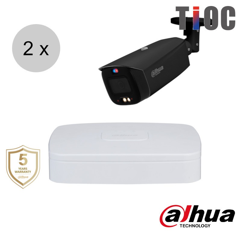 Dahua 4MP IP cameraset - TiOC - 2 bullet camera's - actieve afschrikking - motorzoom - 40m - ips24dbm4