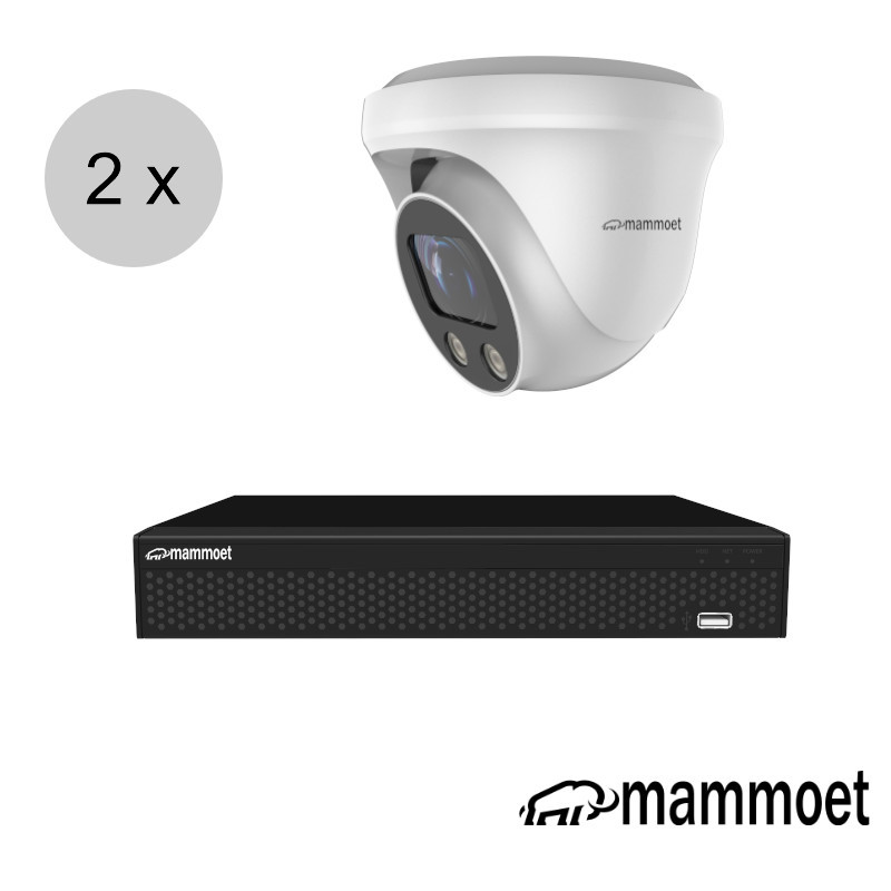 Aanbieding: van € 650.- naar 459.95 Mammoet 4K IP camerasysteem - 2 camera's - slimme bewegingsdetectie - motorzoom | ips28mtm1