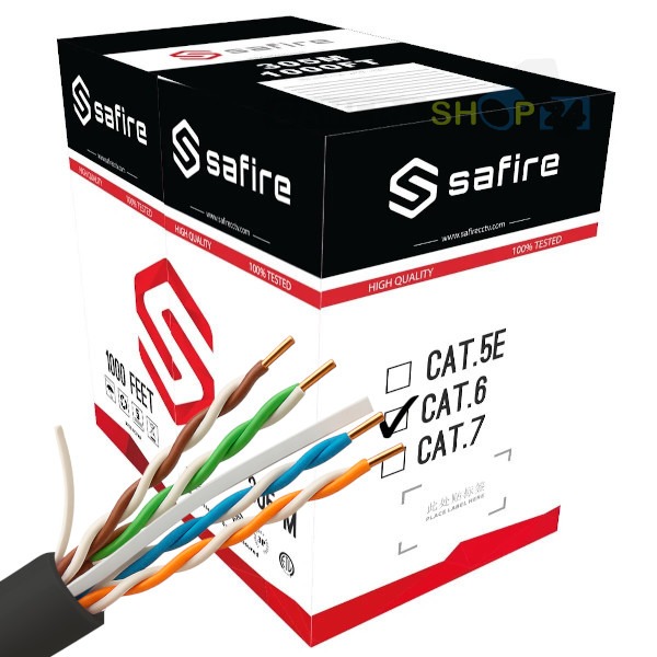 UTP-kabel op Rol voor Buiten 305 Meter - 100% koper - CAT6 - Zwart - UTPRB305