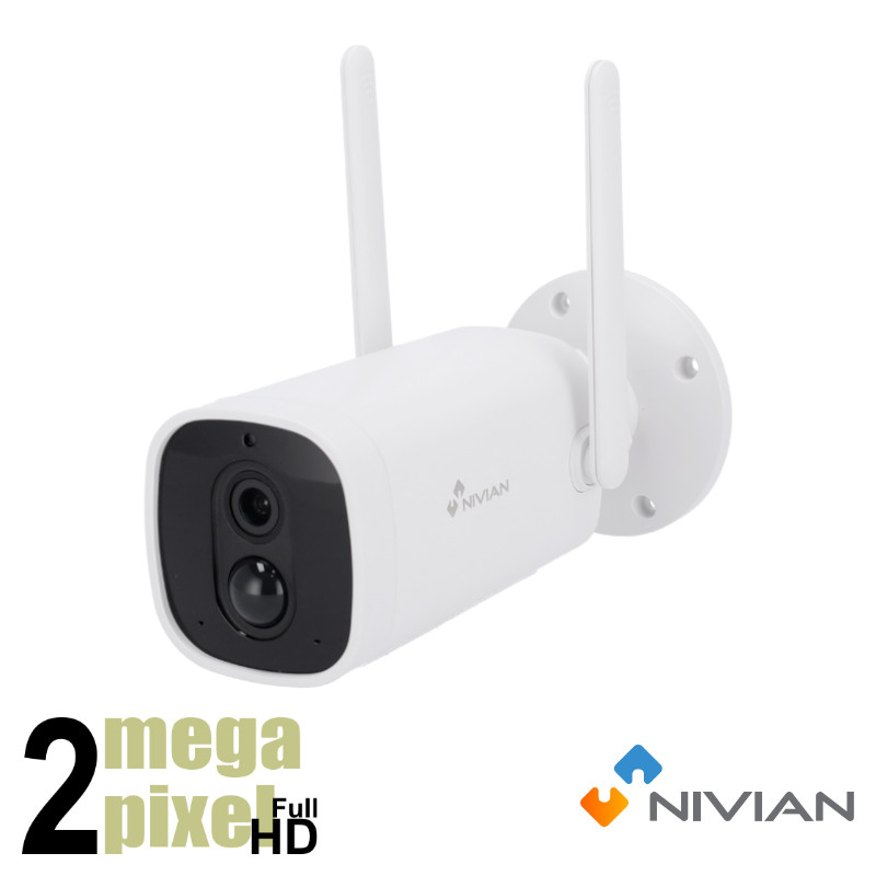Nivian Full HD wifi camera - 8m - 4mm - Smart Home - Accu - Audio - 06-BAT