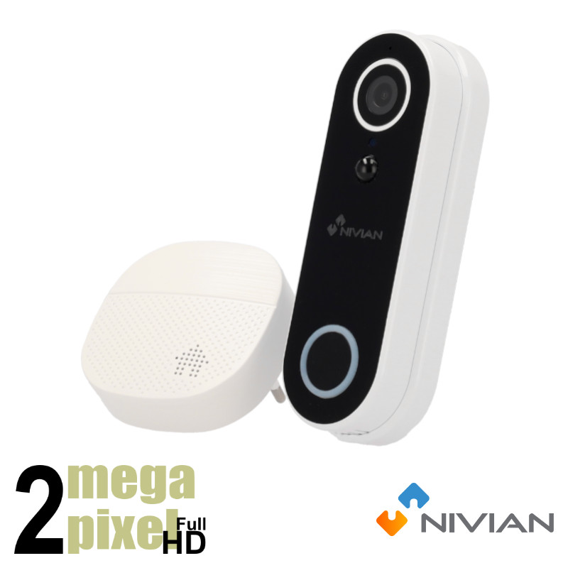 Nivian Full HD Wifi deurbel kit - smart home - micro SD-kaart - audio - IPC-DB1