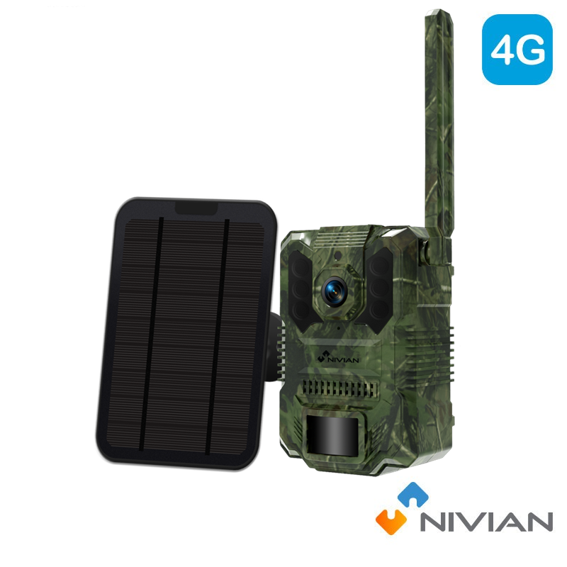Nivian 4G Wildcamera met Zonnepaneel – 2MP Full HD, PIR en Nachtzicht NV-TRAILCAM