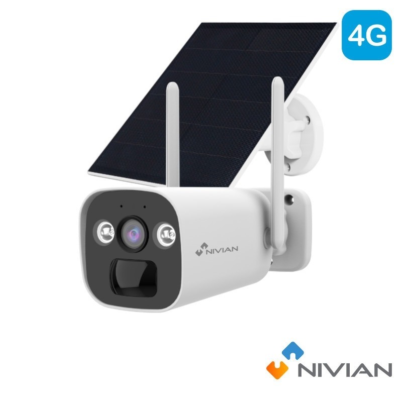 Nivian 3MP 4G camera - 20m - 2.8mm - Accu - Zonnepaneel - CAM01-SOLAR4G