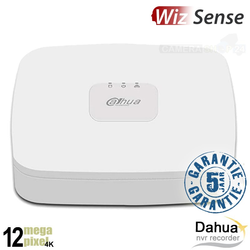 Dahua 12MP 4 kanaals NVR recorder - compact model - 4x PoE - NVR4104-P-4KS3L