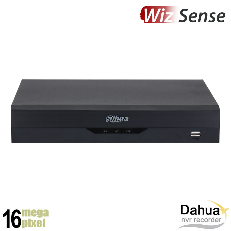 Dahua 16MP 4 kanaals NVR recorder - WizSense - AI - SMD - 4x PoE - NVR4104HS-P-EI