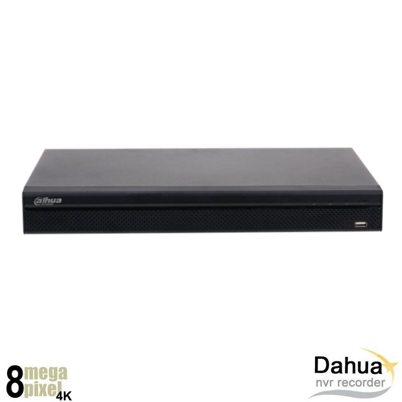 Dahua 4K 4 kanaals NVR recorder - 2x HDD - 4x PoE - NVR4204-P-4KS2L