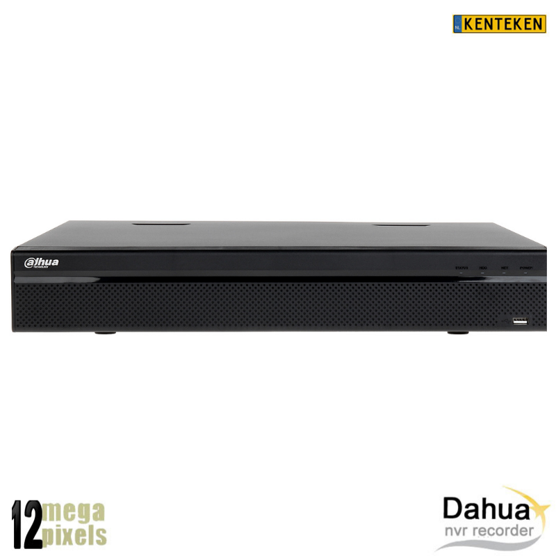 Dahua 12MP 32 kanaals NVR recorder - 16x PoE - kentekenherkenning - 4x HDD - NVR5432-16P-4KS2EQ