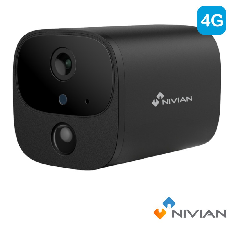 Nivian 4MP 4G Binnencamera op Accu - 10m - Tweeweg Audio - 3mm - NVS-IPC-I7-BAT-4G