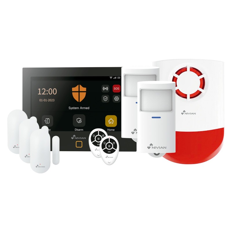 Nivian Smart Alarm Kit Touchscreen - Google Assistant – NVS-TOUCHALARM-PREMIUM