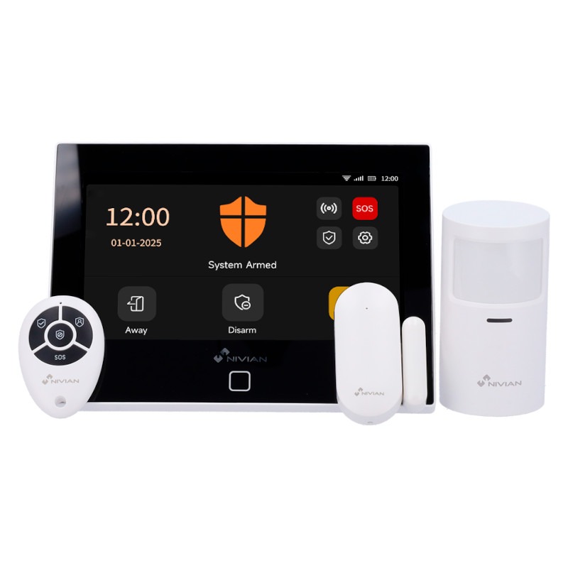 Nivian Smart Alarm Kit Touchscreen - Google Assistant & Alexa – NVS-TOUCHALARM-W