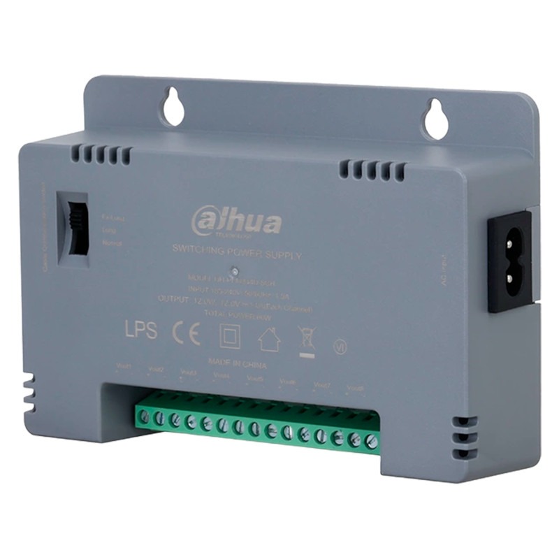 Dahua 12V 1A Gestabiliseerde adapter 8 aansluitingen – PFM344D-8CH