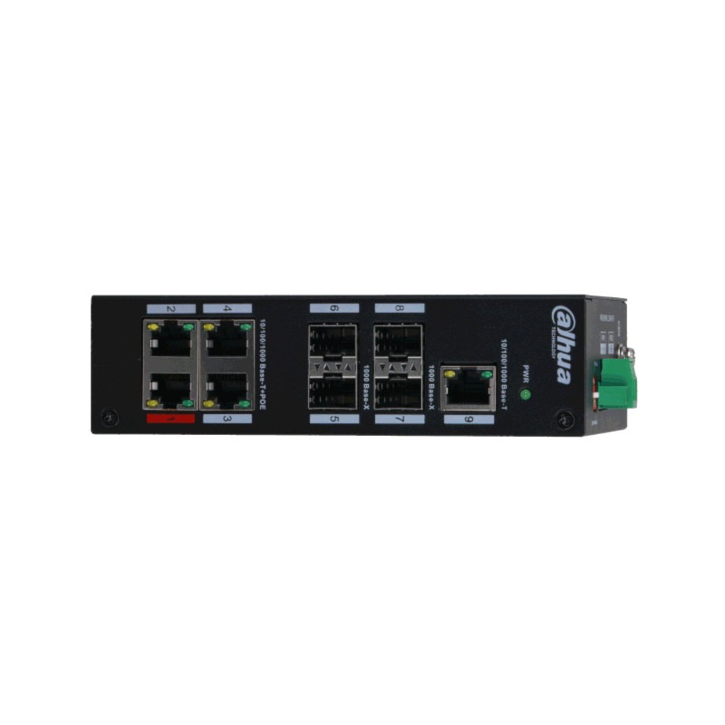 Dahua PoE switch 96W - Unmanaged - 4 poorten + 5 uplink - tot 1000Mbps - PFS3409-4GT-96
