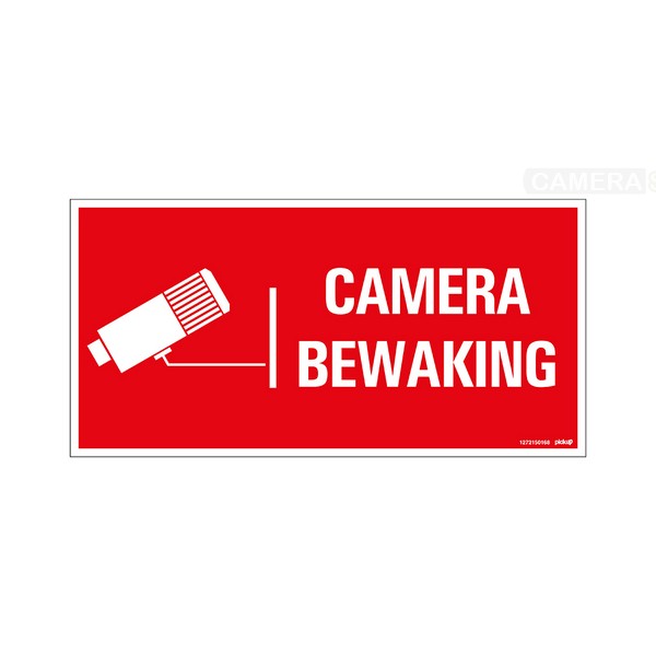 Pickup pvc bordje camerabewaking rood - skp7