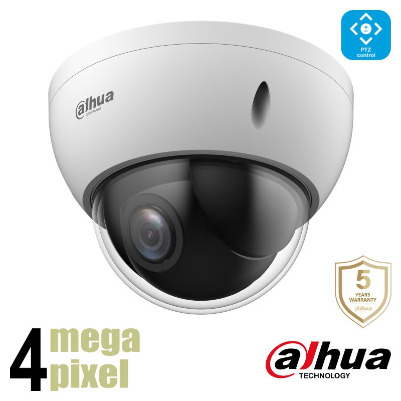 Dahua 4MP IP speeddome - 4x zoom - Starlight - WizSense - SD22404DB-GNY