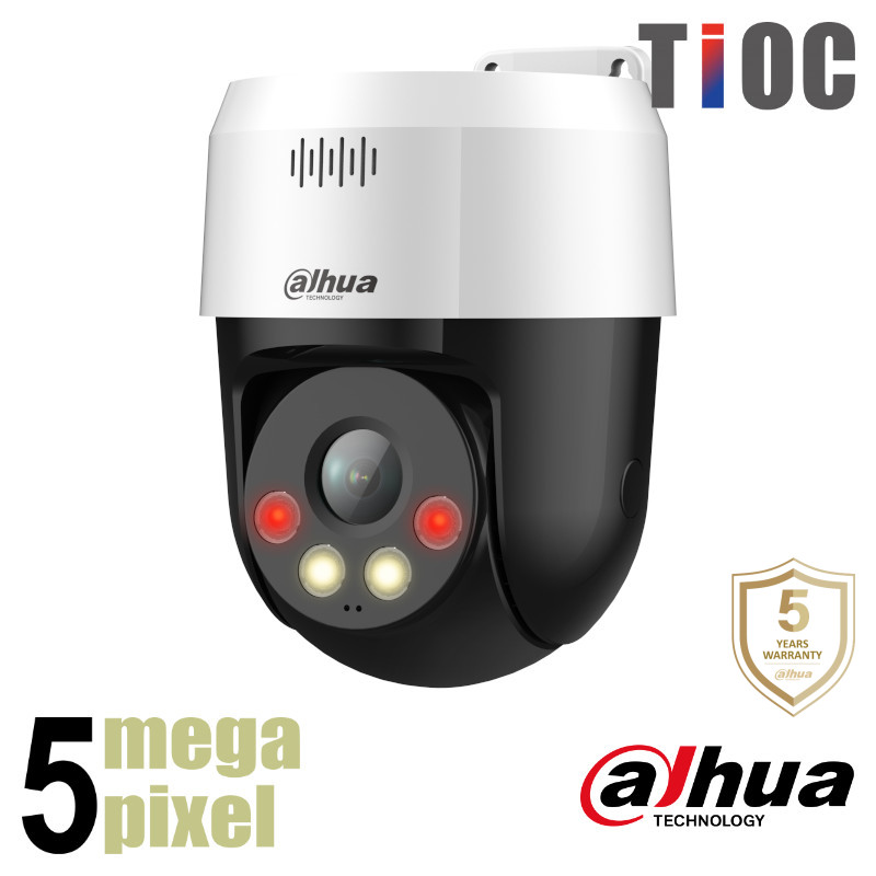 Dahua 5MP bestuurbare IP camera - wit licht - actieve afschrikking - SD-slot - SD2A500HB-GN-A-PV