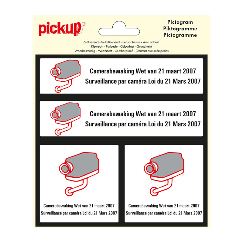 Pickup Vinyl stickers camerabewaking 4in1 - Frans & Nederlands - sk173