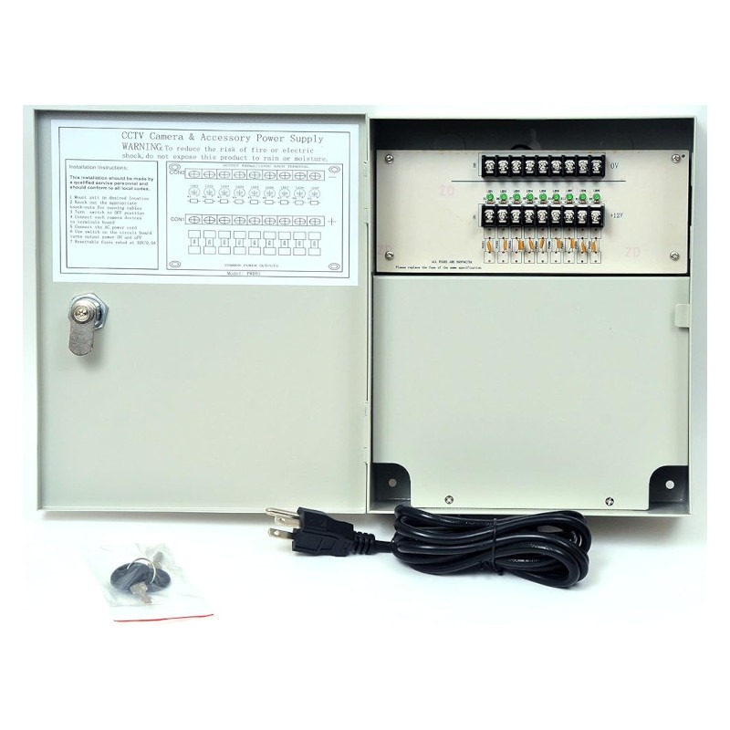 12 V 5A Voedingskast met 9 Uitgangen voor CCTV - dsa12v5A/9P