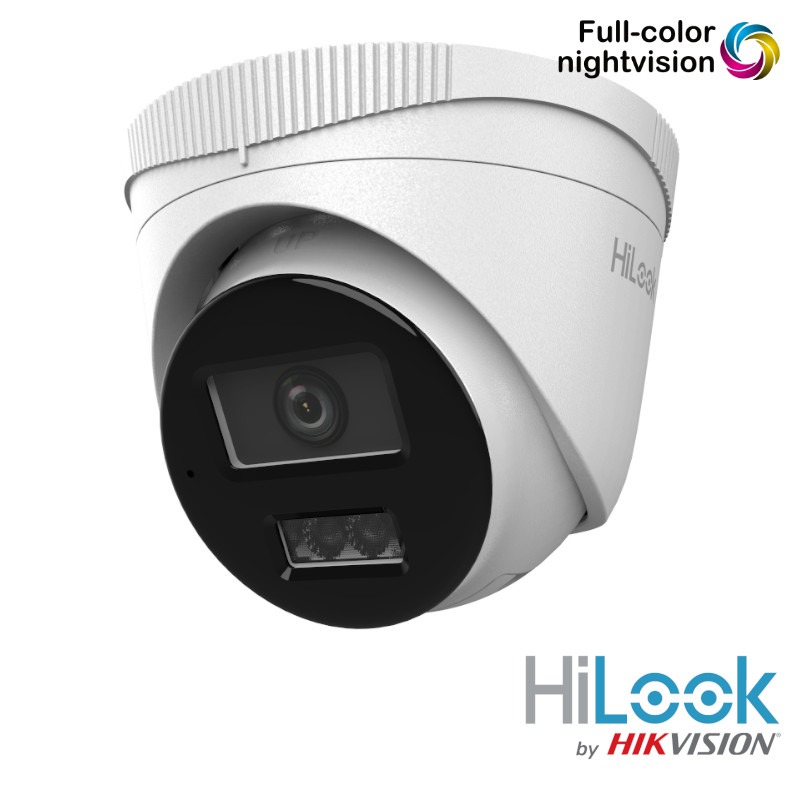 Hikvision HiLook 4K ColorVu dome camera - witte LEDs - microfoon - T280HA-LU