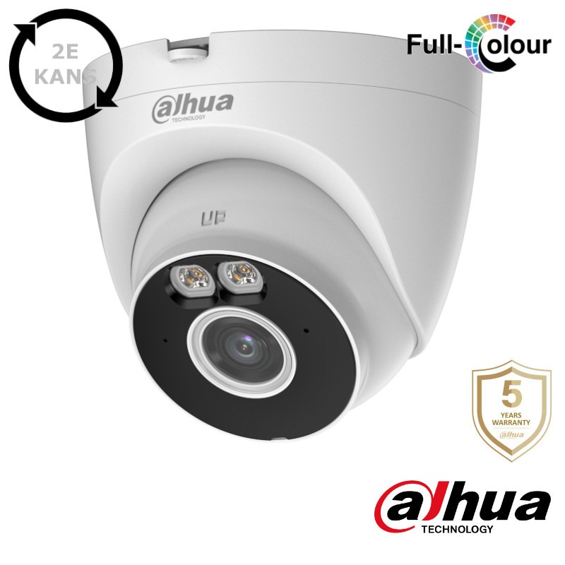 2e kans: Dahua 4MP wifi dome camera - microfoon - full color - sd kaart slot - T4A-LEDK