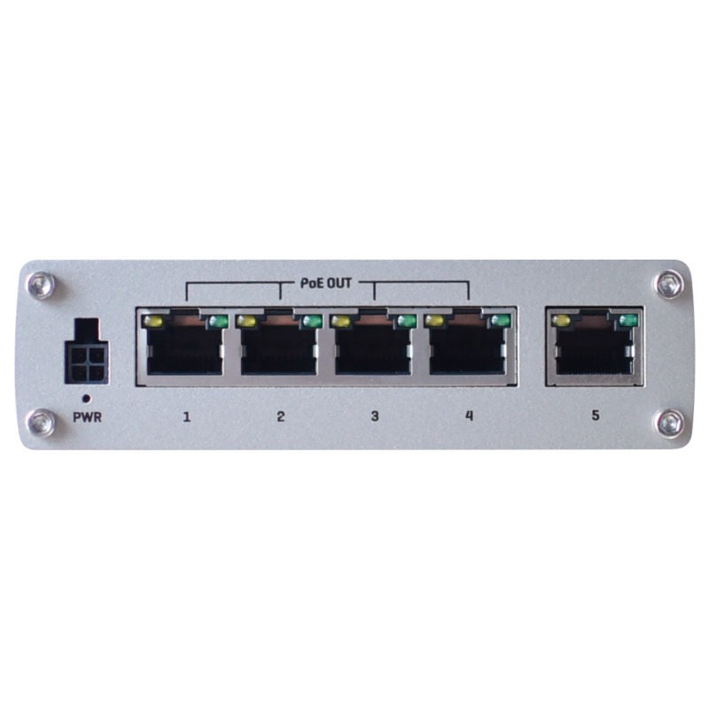 Teltonika PoE switch 120W - Unmanaged - 4 poorten + 1 uplink - tot 1000Mbps - TK-TSW100