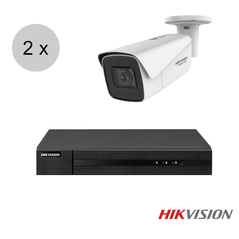 Hikvision 4K IP camerasysteem - HiWatch- PoE - 2 camera's - motorzoom - hik203