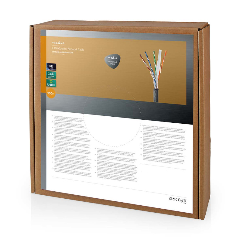 UTP-kabel op rol - 100 meter - CAT6 - voor buiten - utprb100