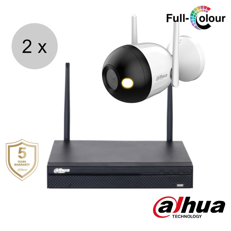 Dahua 4MP wifi camerasysteem - Full Colour - 2x bullet camera - wis24db1