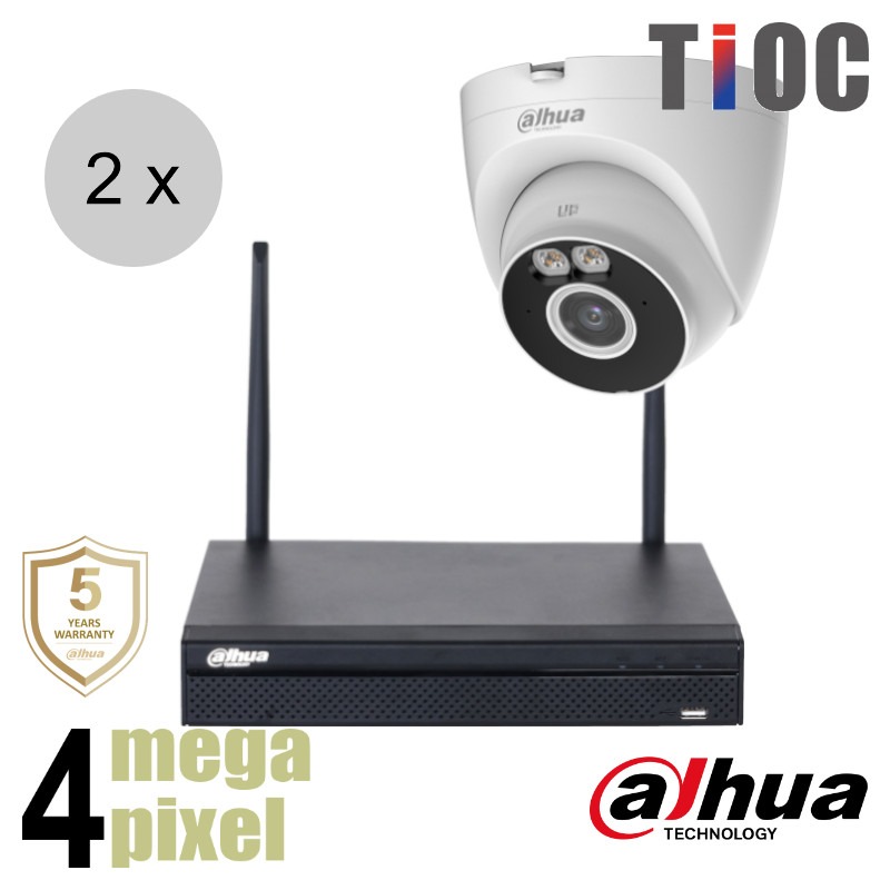 Dahua 4MP wifi camerasysteem - TiOC - 2x turret camera - wis24dt2