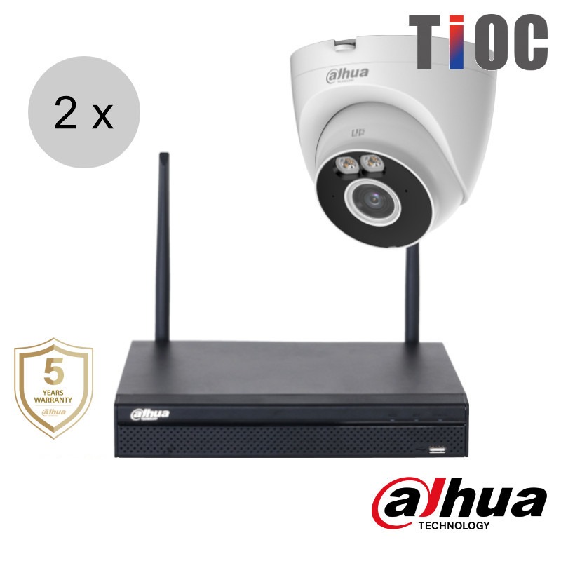 Dahua 4MP wifi camerasysteem - TiOC - 2x turret camera - wis24dt2