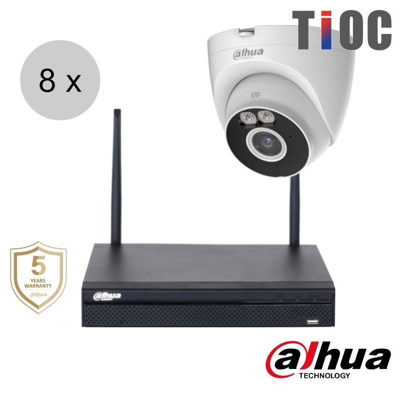 Dahua 4MP wifi camerasysteem - TiOC - 8x turret camera - wis84dt2