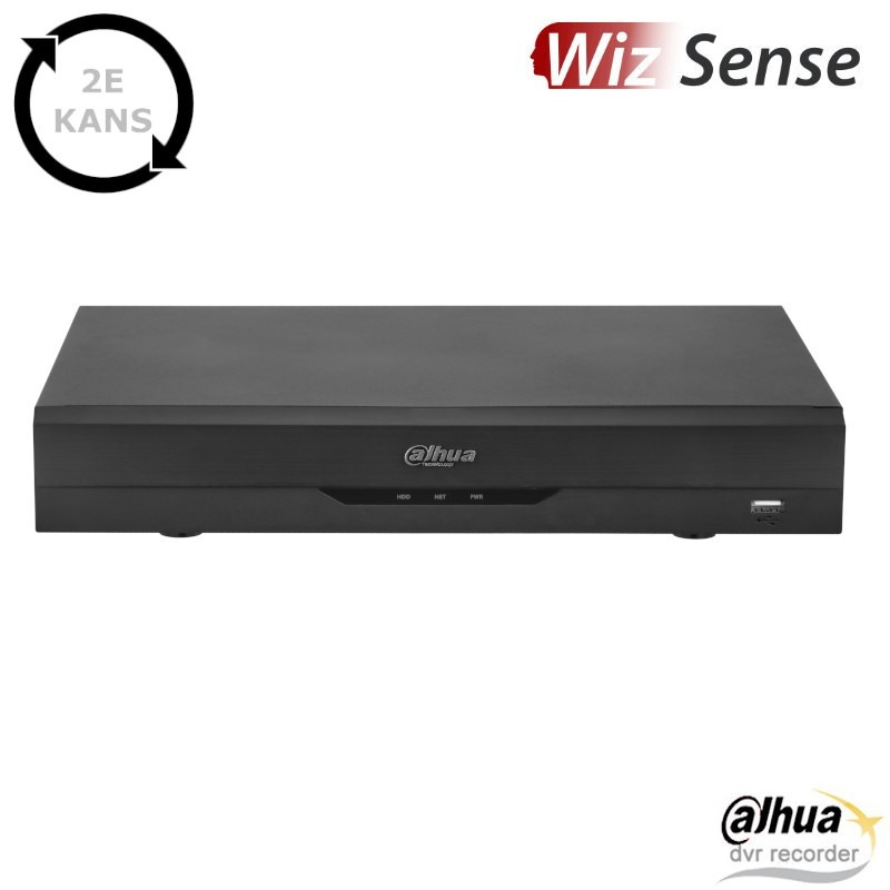 2e kans: Dahua 5MP XVR - 8 kanaals + 4 IP - audio/alarm - WizSense - XVR5108HE-I3K