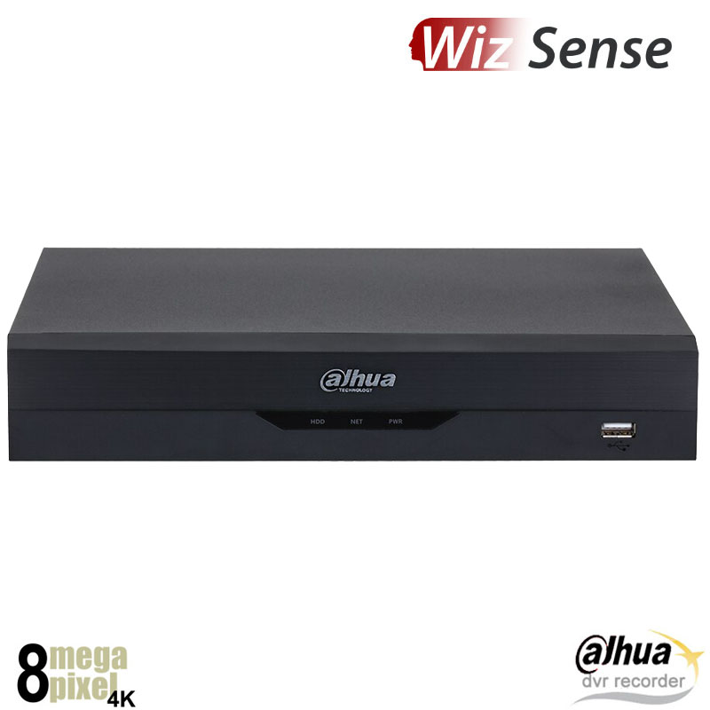 Dahua 4K 8 kanaals XVR - WizSense - 8x BNC + 8 IP - alarm - 2x HDD - XVR7208A-4K-IQ